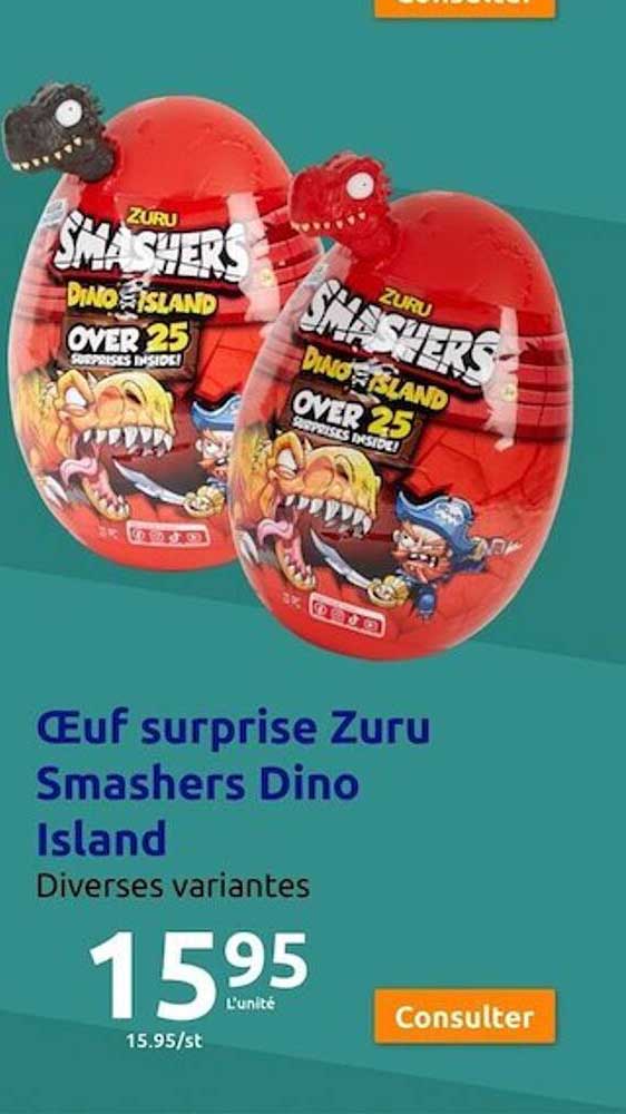 ceuf surprise zuru smashers dino island
