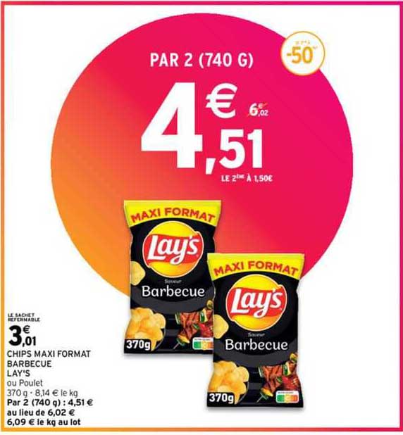 chips maxi format barbecue lay's