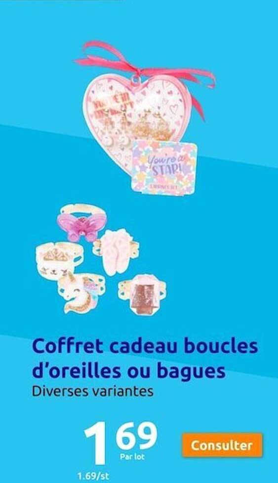 coffret cadeau boucles d'oreilles ou bagues