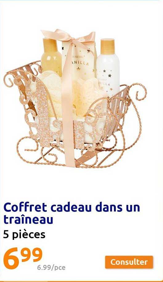 coffret cadeau dans un traineau