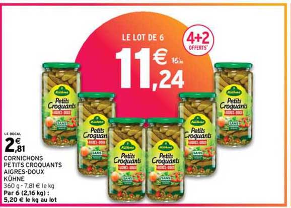 Cornichons Petits Croquants Aigres-doux Kühne