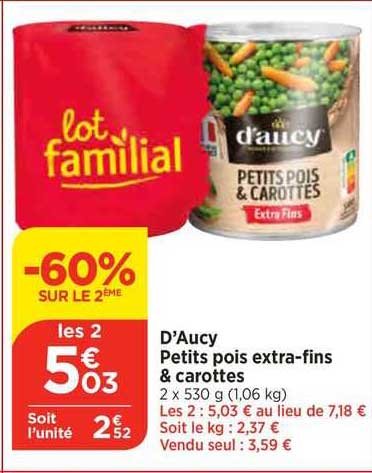 d'aucy petits pois extra-fins & carottes