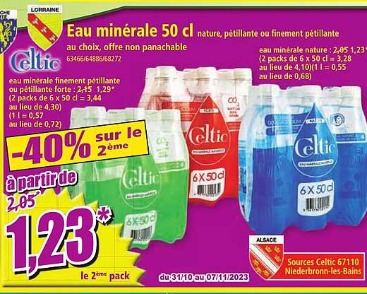 eau minéral 50 cl celtic