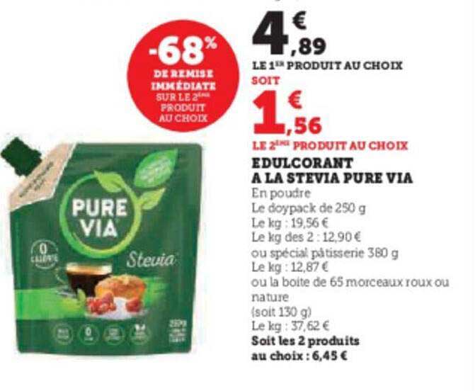 édulcorant à la stevia pure via