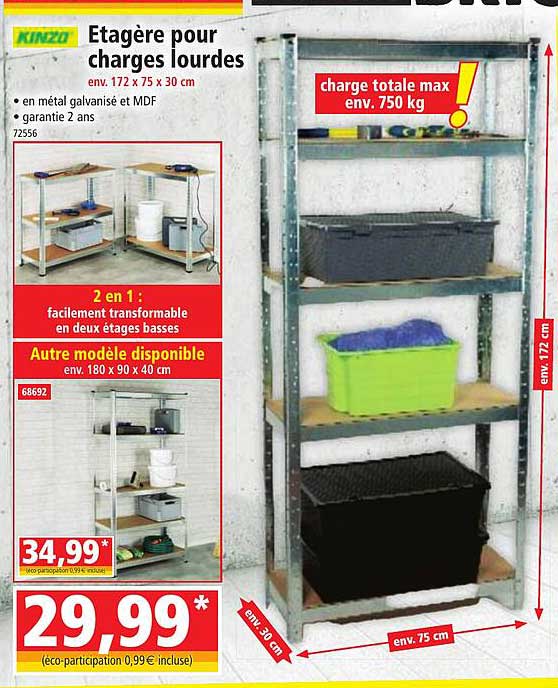 étagère pour charges lourdes kinzo