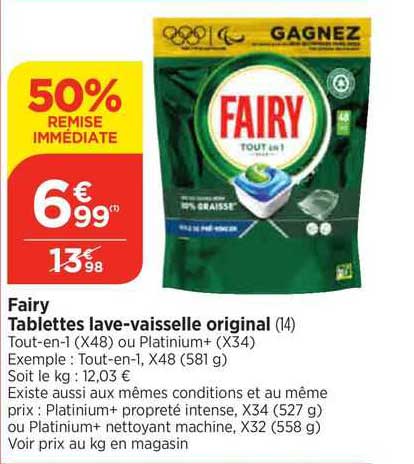 fairy tablettes lave-vaisselle original