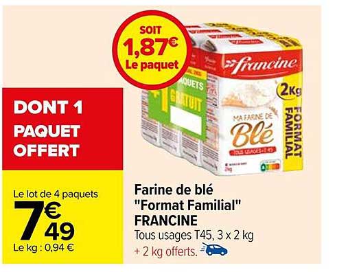 Farine De Blé "format Familial" Francine