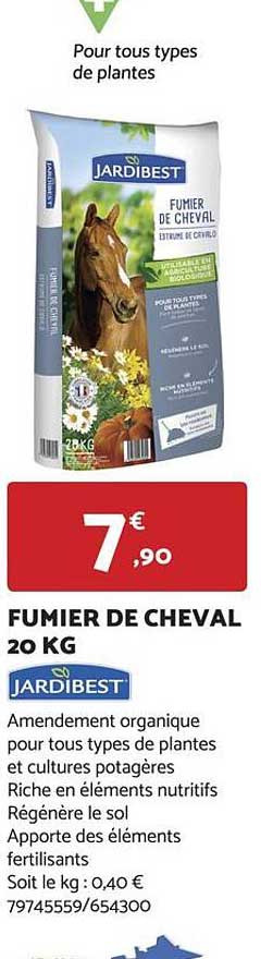fumier de cheval 20 kg jardibest