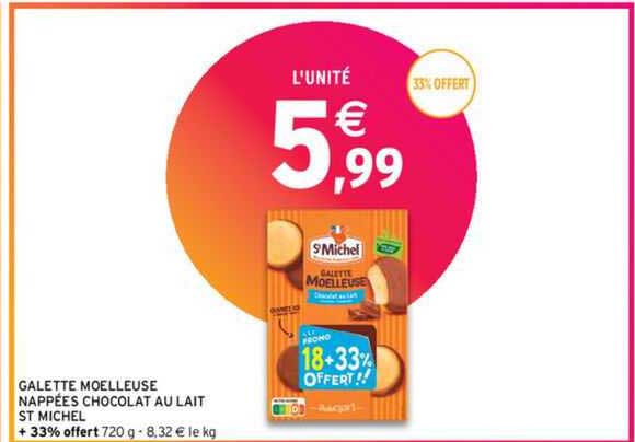 galette moelleuse nappées chocolat au lait st michel