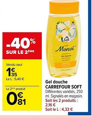 Gel Douche Carrefour Classic Soft