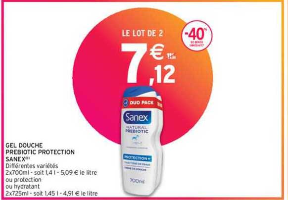 Gel Douche Prébiotic Protection Sanex