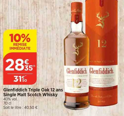 glenfiddich triple oak 12 ans single malt scotch whisky