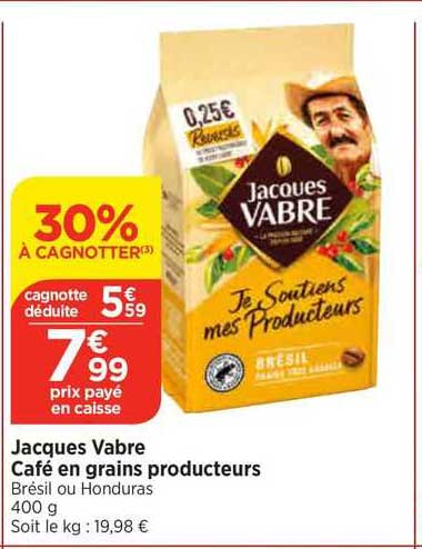 jacques vabre café en grains producteurs