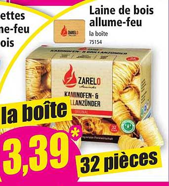 laine de bois allume-feu