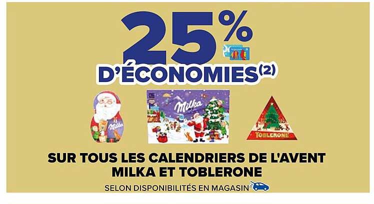 les calendriers de l'avent milka et toblerone