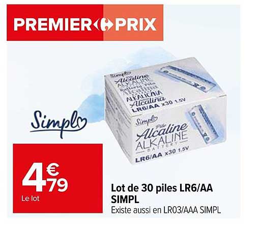 lot de 30 piles lr6/aa simpl