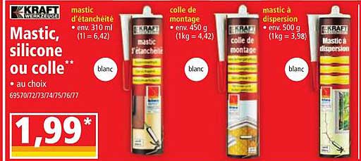 mastic, silicone ou colle kraft werkzeuge