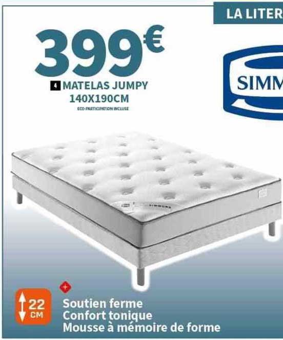matelas jumpy 140 x 190 cm simmons