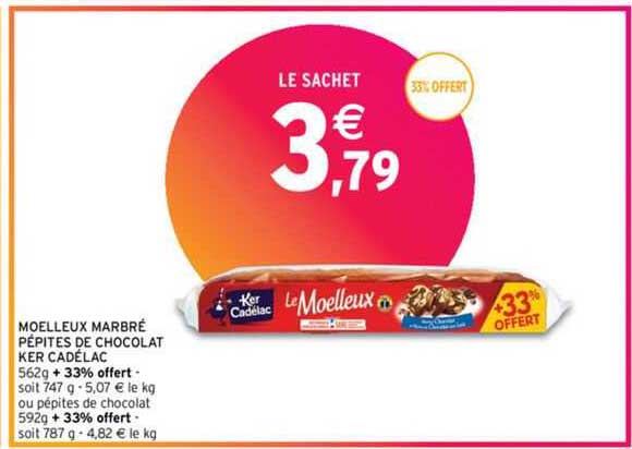 moelleux marbré pépites de chocolat ker cadélac