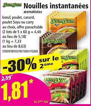 nouilles instantanées yum yum