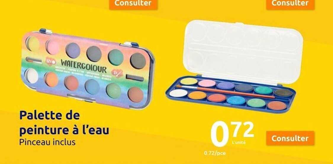 palette de peinture a l'eau