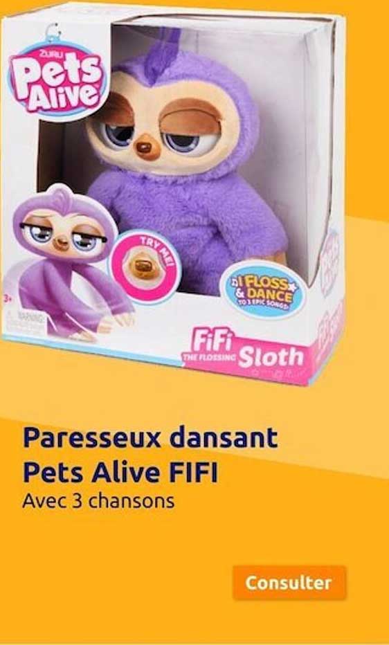 paresseux dansant pets alive fifi