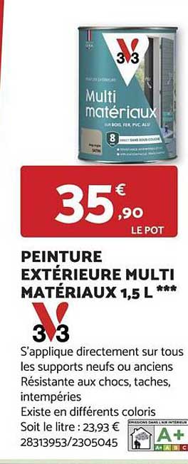 peinture extérieure multi matériaux 1,5 l v33