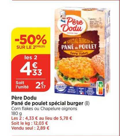 Père Dodu Pané De Poulet Spécial Burger