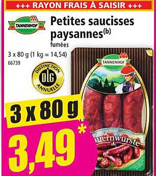 petites saucisses paysannes fumées