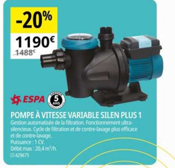 pompe à vitesse variable silen plus 1