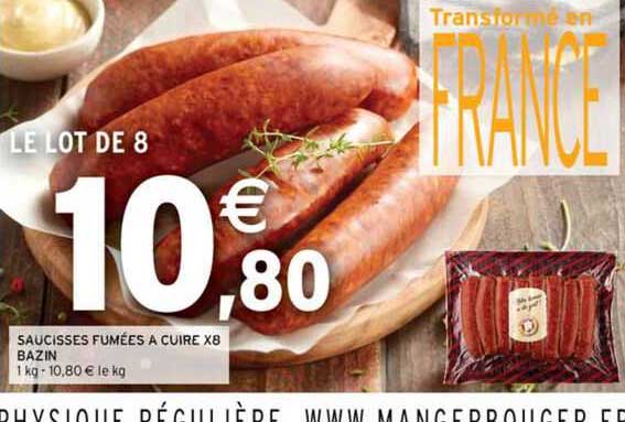 saucisses fumées à cuire x 8 bazin