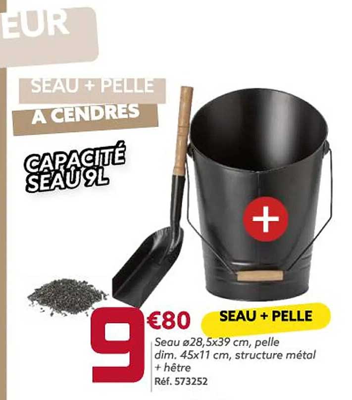 seau + pelle à cendres