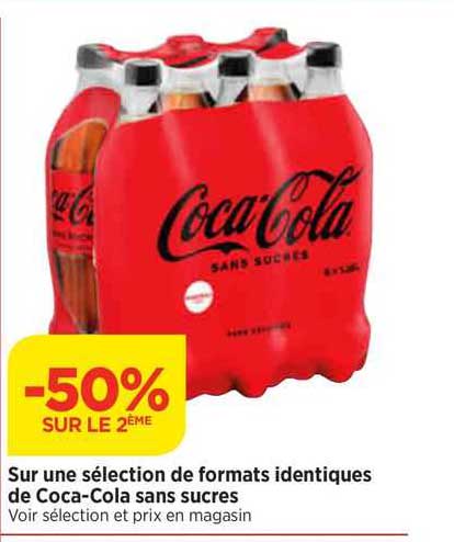 sélection de formats identiques de coca-cola sans sucres