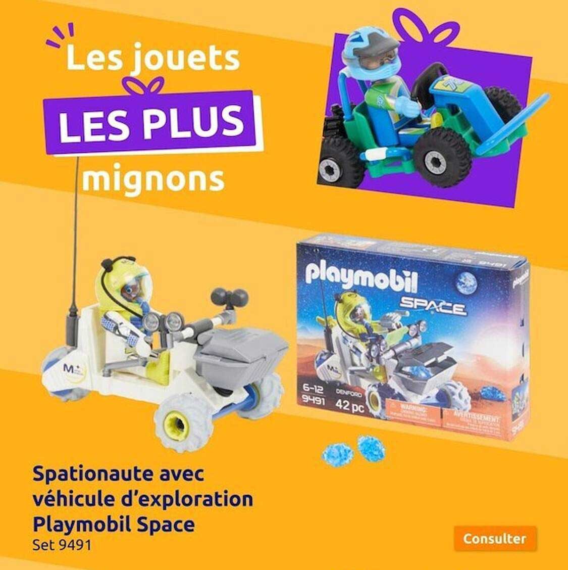 spationaute avec vehicule d'exploration playmobil space