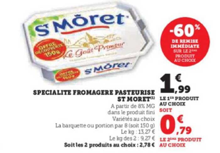 spécialité fromagère pasteurisé st môret