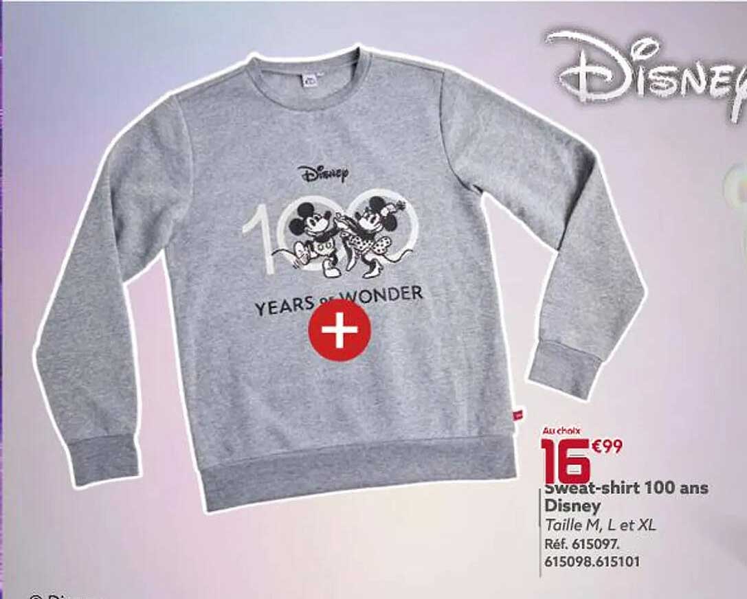 sweat-shirt 100 ans disney