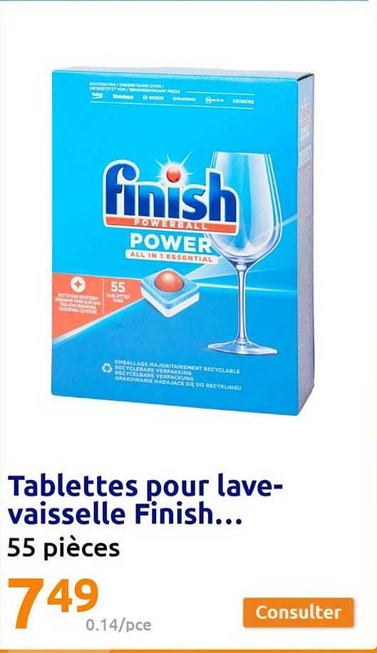 tablettes pour lave-vaisselle finish