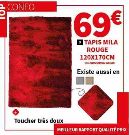 Tapis Mila Rouge 120 X 170 Cm