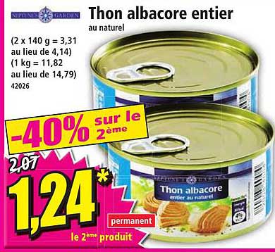 Thon Albacore Entier Au Naturel
