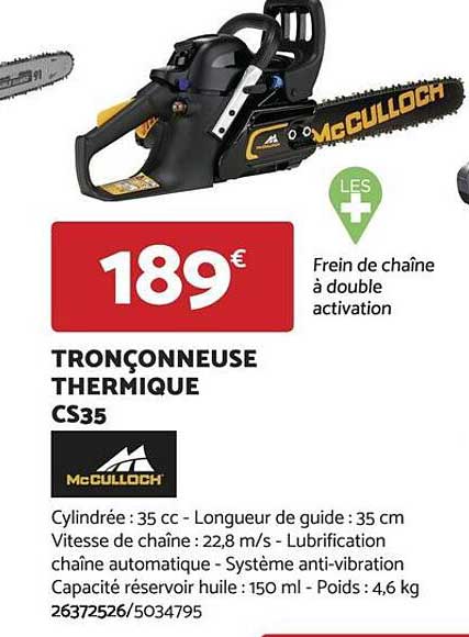 tronçonneuse thermique cs35 mc culloch