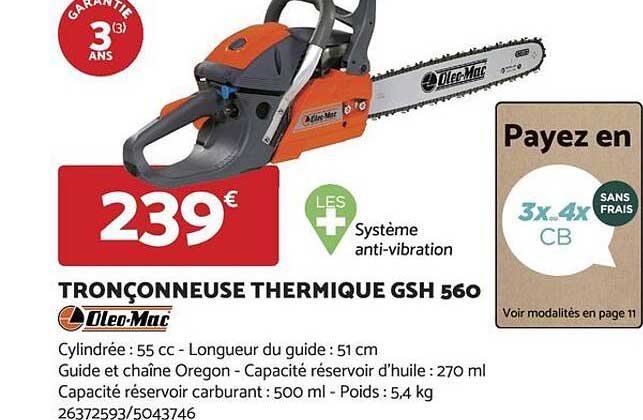 tronçonneuse thermique gsh 560 oleo-mac