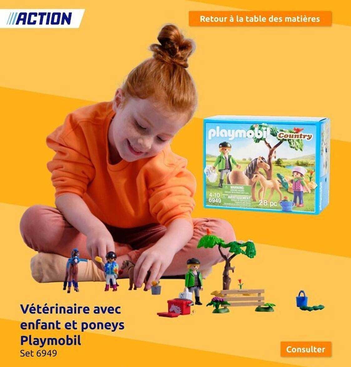 veterinaire avec enfant et poneys playmobil