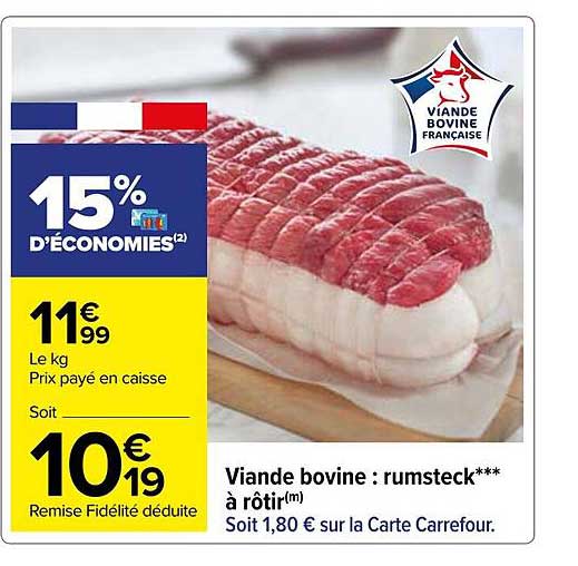 viande bovine : rumsteck***à rôtir
