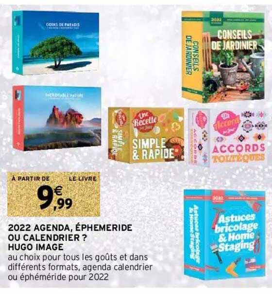 2022 agenda, éphemeride ou calendrier ? hugo image
