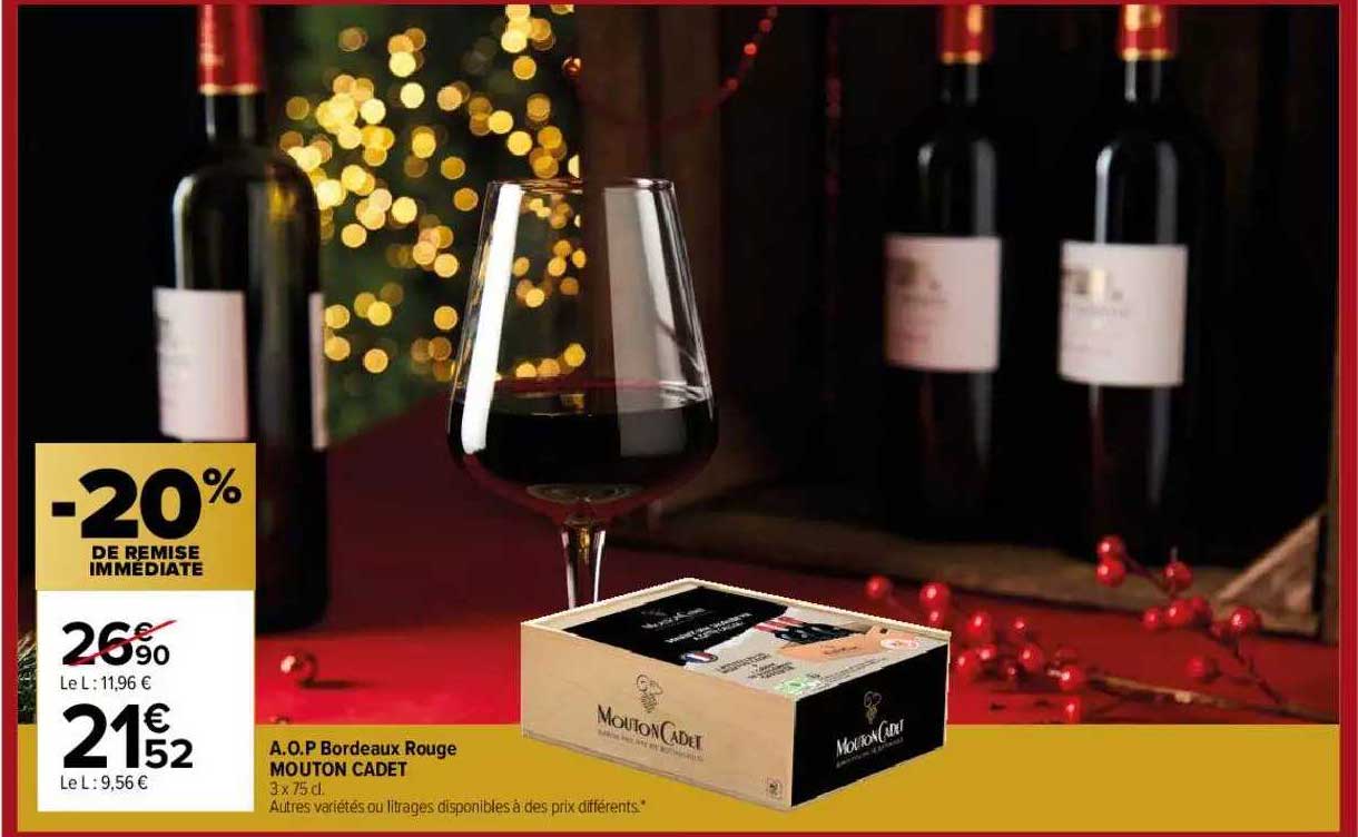 a.o.p. bordeaux rouge mouton cadet