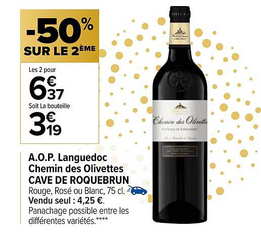 a.o.p. languedoc chemin des olivettes cave de roquebrun