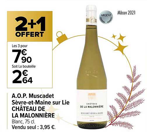 a.o.p. muscadet sèvre-et-maine sur lie château de la malonnière