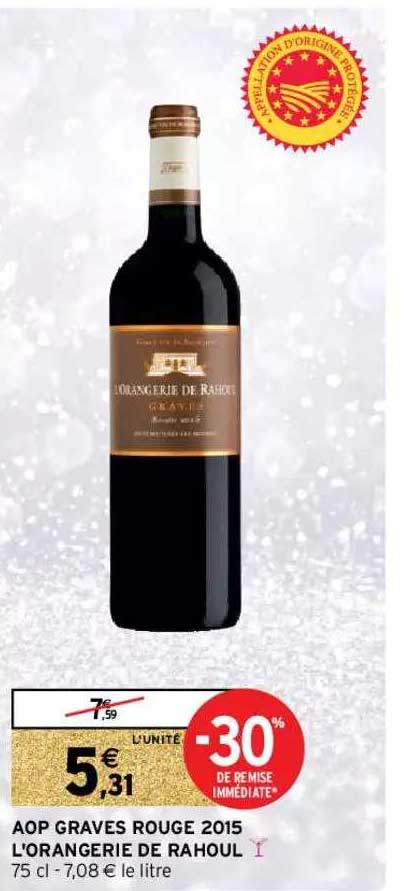 aop graves rouge 2015 l'orangerie de rahoul