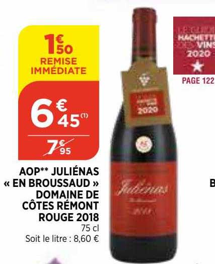 Aop Juliénas «en Broussaud» Domaine De Côtes Rémont Rouge 2018