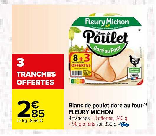 blanc de poulet doré au four fleury michon